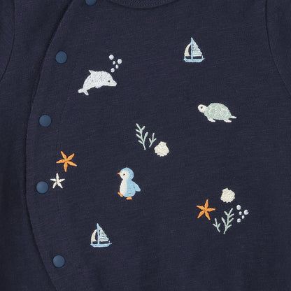 海洋生物刺繡 2way連體衣