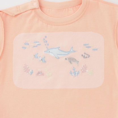 海洋生物刺繡 接觸冷感 T恤