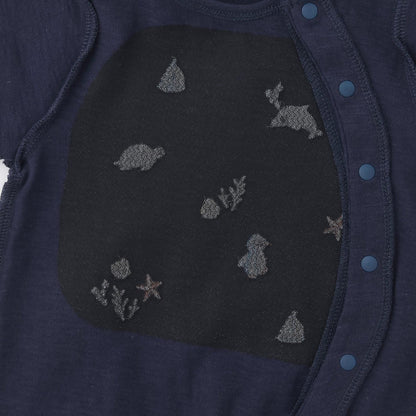 海洋生物刺繡 2way連體衣