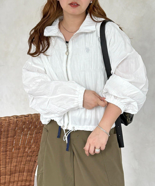 層疊抽褶設計短外套