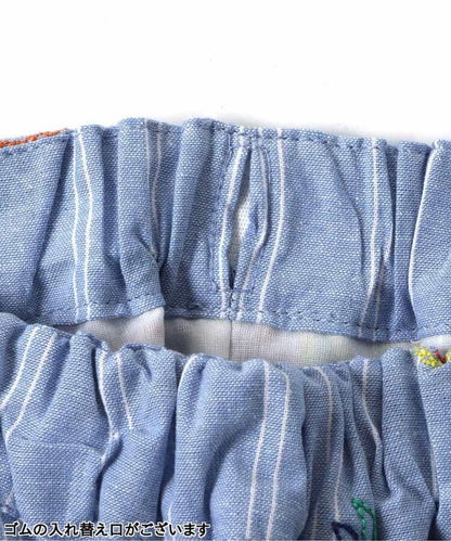 夏日圖案滿版刺繡 五分長度 休閒短褲