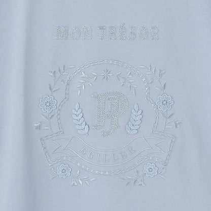 含130cm尺碼 涼感 蕾絲圖案刺繡 T恤