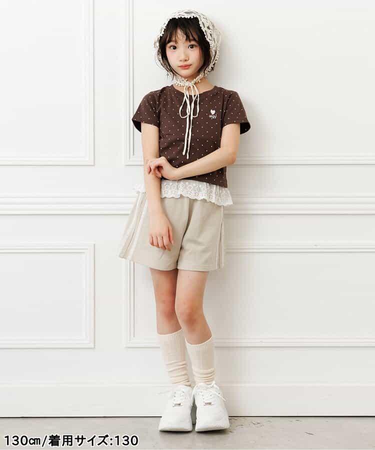 puchily プチプラライン 蕾絲拼接波點T恤