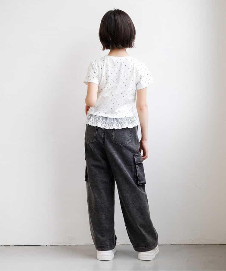 puchily プチプラライン 蕾絲拼接波點T恤