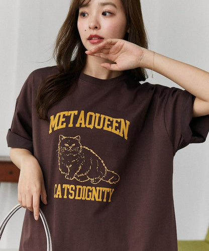 功能性面料 貓咪印花 METAQUEEN T恤