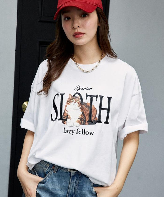 功能性面料 寵物貓刺繡 SLOTH T恤