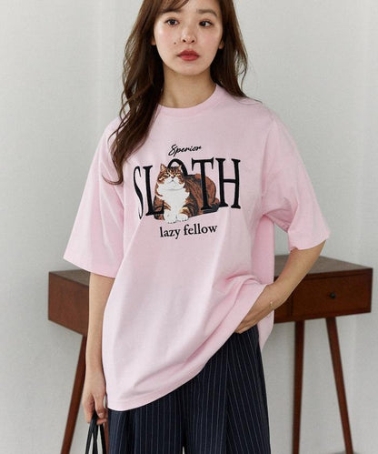功能性面料 寵物貓刺繡 SLOTH T恤