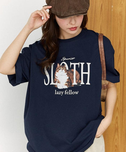 功能性面料 寵物貓刺繡 SLOTH T恤