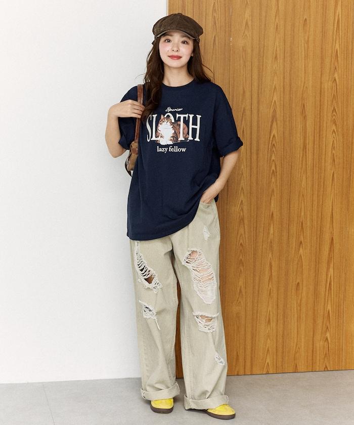功能性面料 寵物貓刺繡 SLOTH T恤