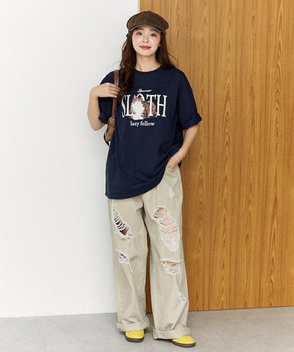 功能性面料 寵物貓刺繡 SLOTH T恤