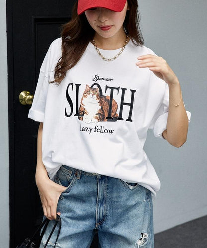 功能性面料 寵物貓刺繡 SLOTH T恤