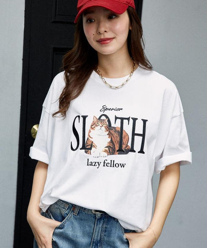 功能性面料 寵物貓刺繡 SLOTH T恤