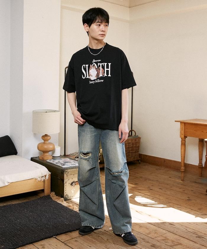 功能性面料 寵物貓刺繡 SLOTH T恤
