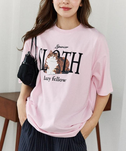 功能性面料 寵物貓刺繡 SLOTH T恤