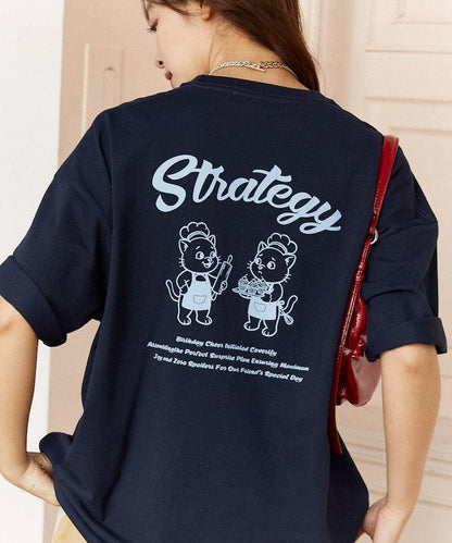 功能性面料 STRATEGY 貓咪印花 T恤