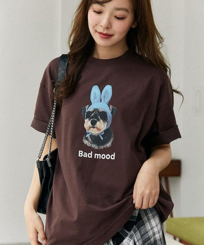 Bad mood 狗狗印花 功能性面料 T恤