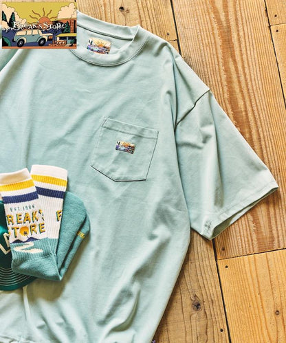 FREAK'S STORE for BEACH & FES 寬鬆版 單點Logo 抽繩設計 口袋T恤