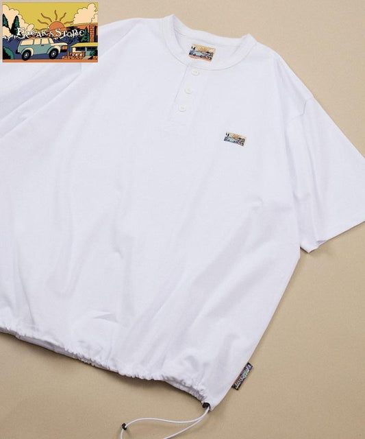 FREAK'S STORE for BEACH & FES リラックスフィット ワンポイントロゴ スピンドル ヘンリーネックTシャツ
