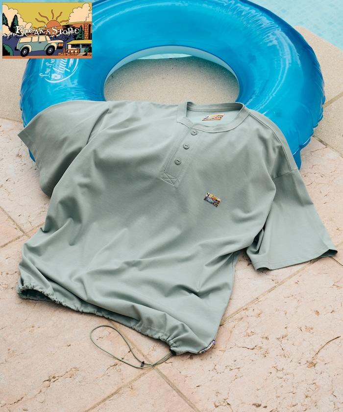 FREAK'S STORE for BEACH & FES リラックスフィット ワンポイントロゴ スピンドル ヘンリーネックTシャツ