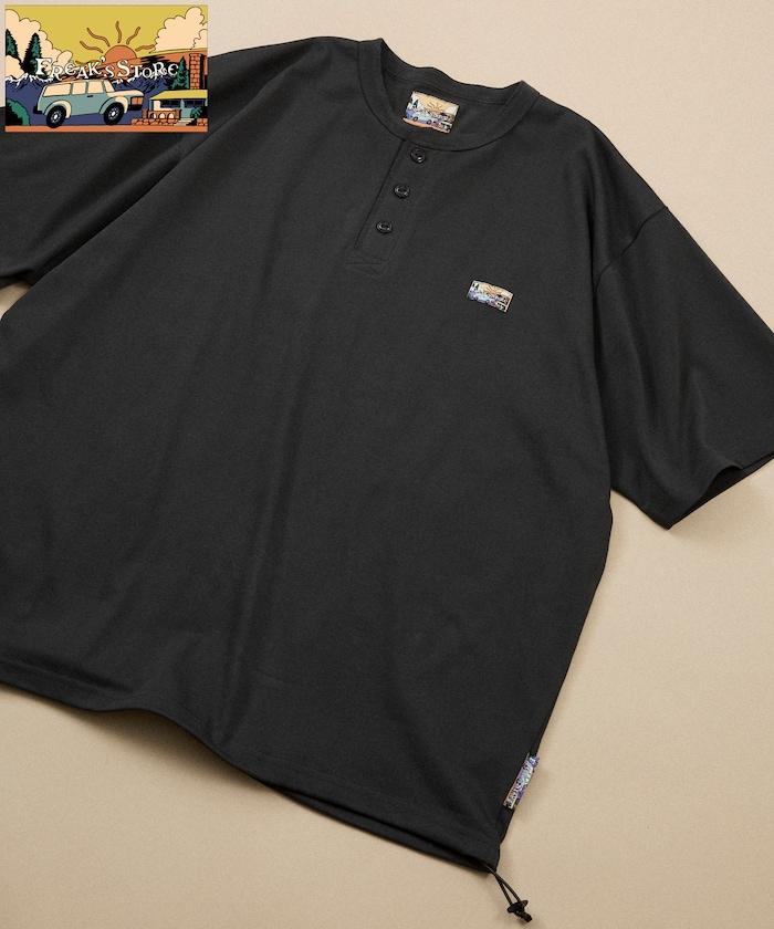 FREAK'S STORE for BEACH & FES リラックスフィット ワンポイントロゴ スピンドル ヘンリーネックTシャツ