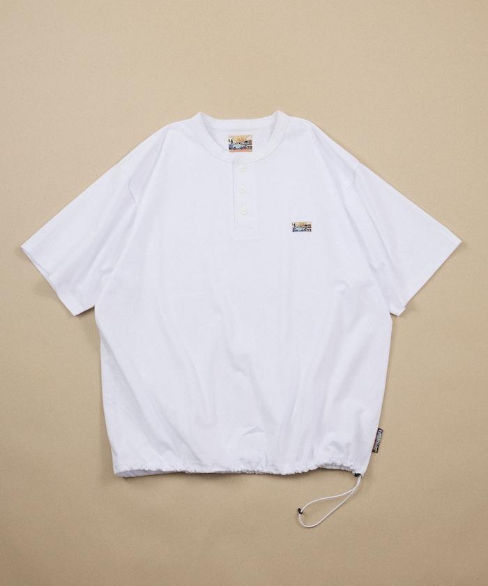 FREAK'S STORE for BEACH & FES リラックスフィット ワンポイントロゴ スピンドル ヘンリーネックTシャツ