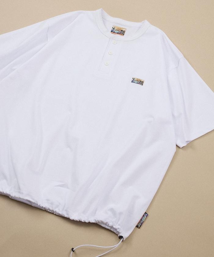 FREAK'S STORE for BEACH & FES リラックスフィット ワンポイントロゴ スピンドル ヘンリーネックTシャツ