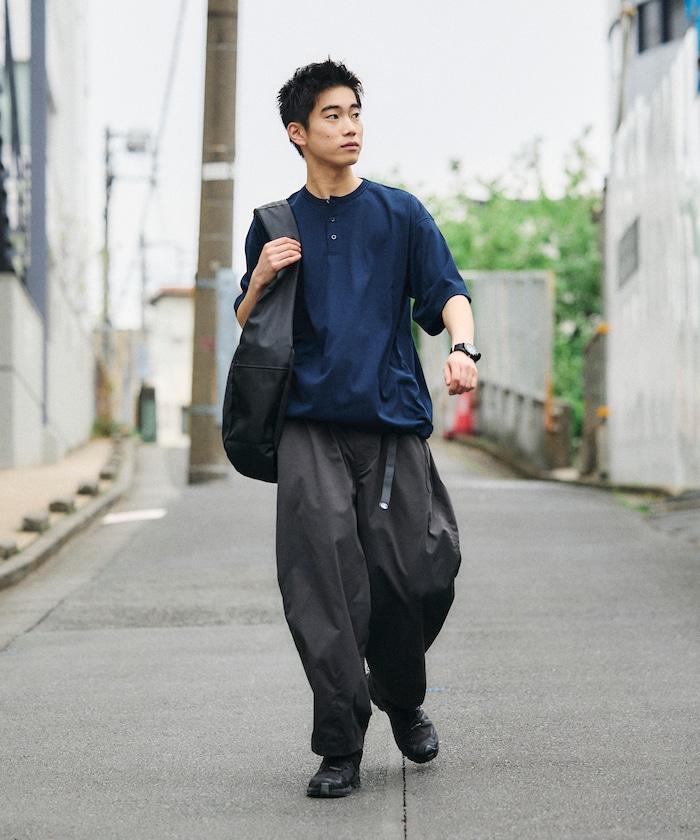 速幹防紫外 寬鬆版型 亨利領 Drymix(R) 功能面料 T恤