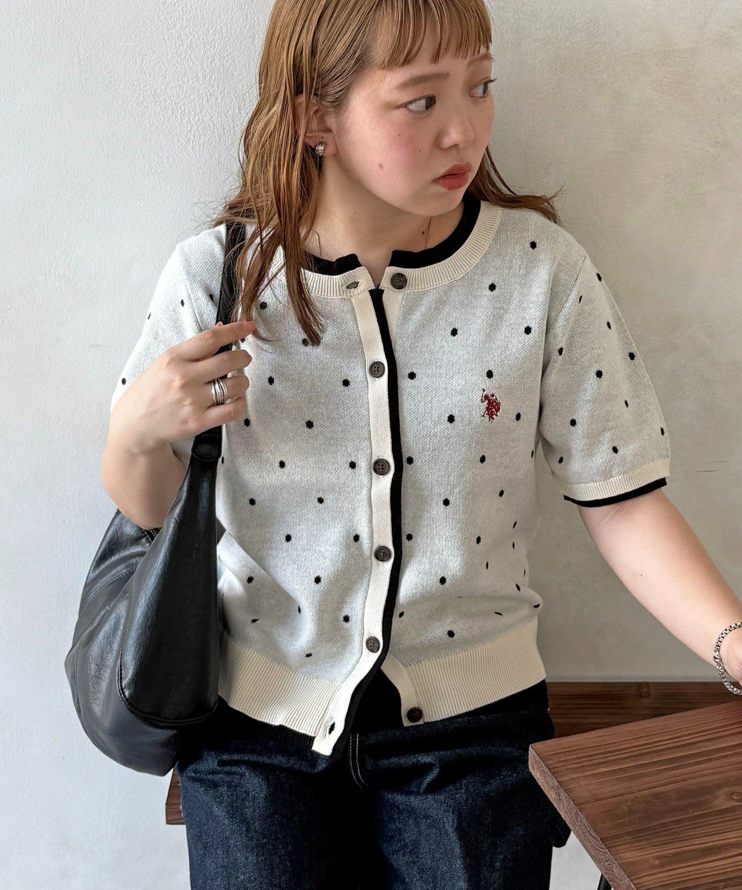 U.S. POLO ASSN. 假兩件衛衣風針織開衫