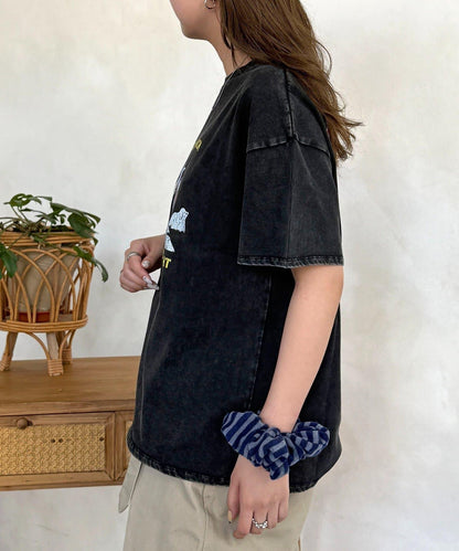 粉感加工短袖T恤