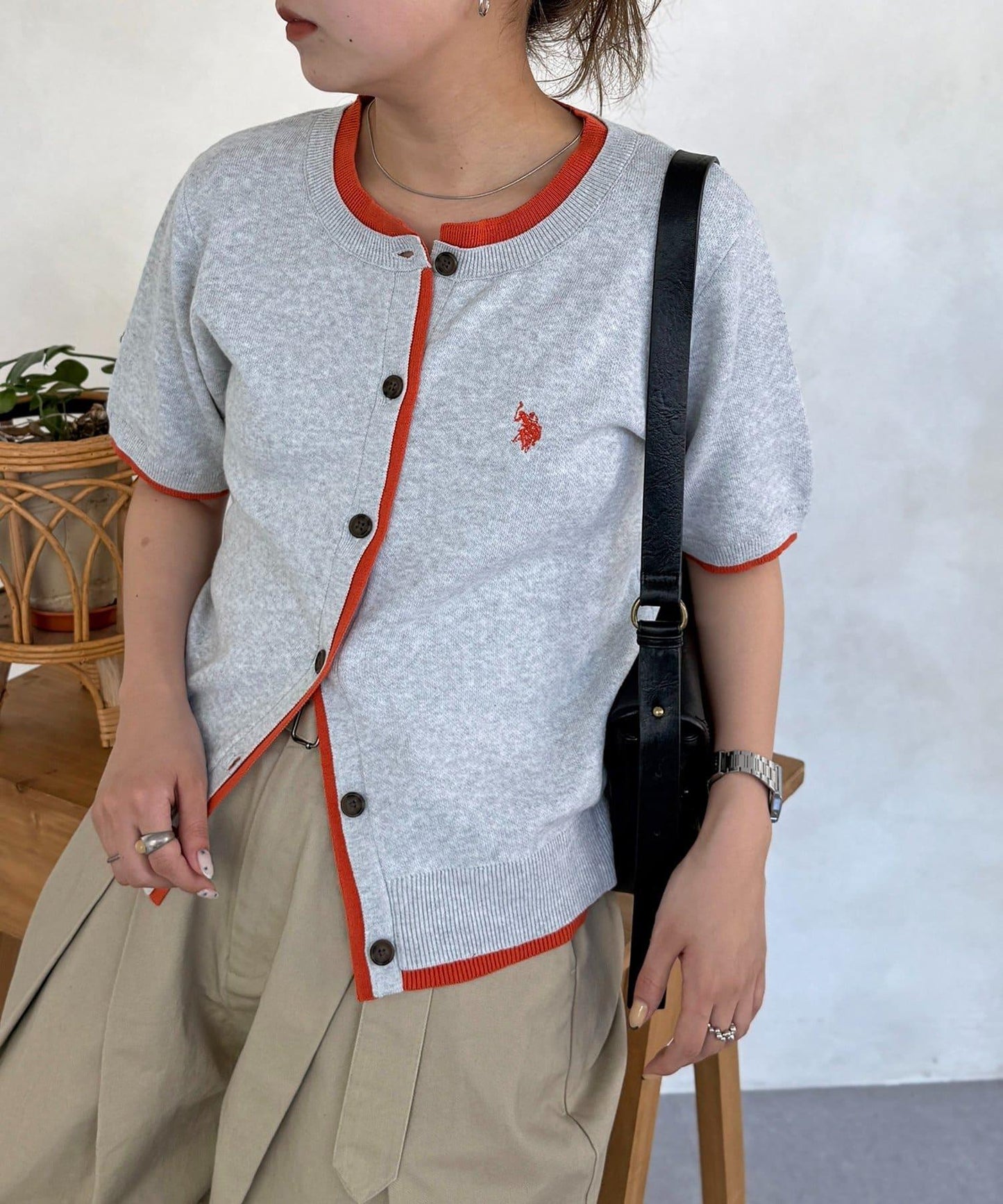 U.S. POLO ASSN. 假兩件衛衣風針織開衫