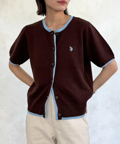 U.S. POLO ASSN. 假兩件衛衣風針織開衫