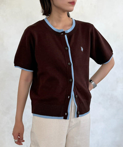 U.S. POLO ASSN. 假兩件衛衣風針織開衫