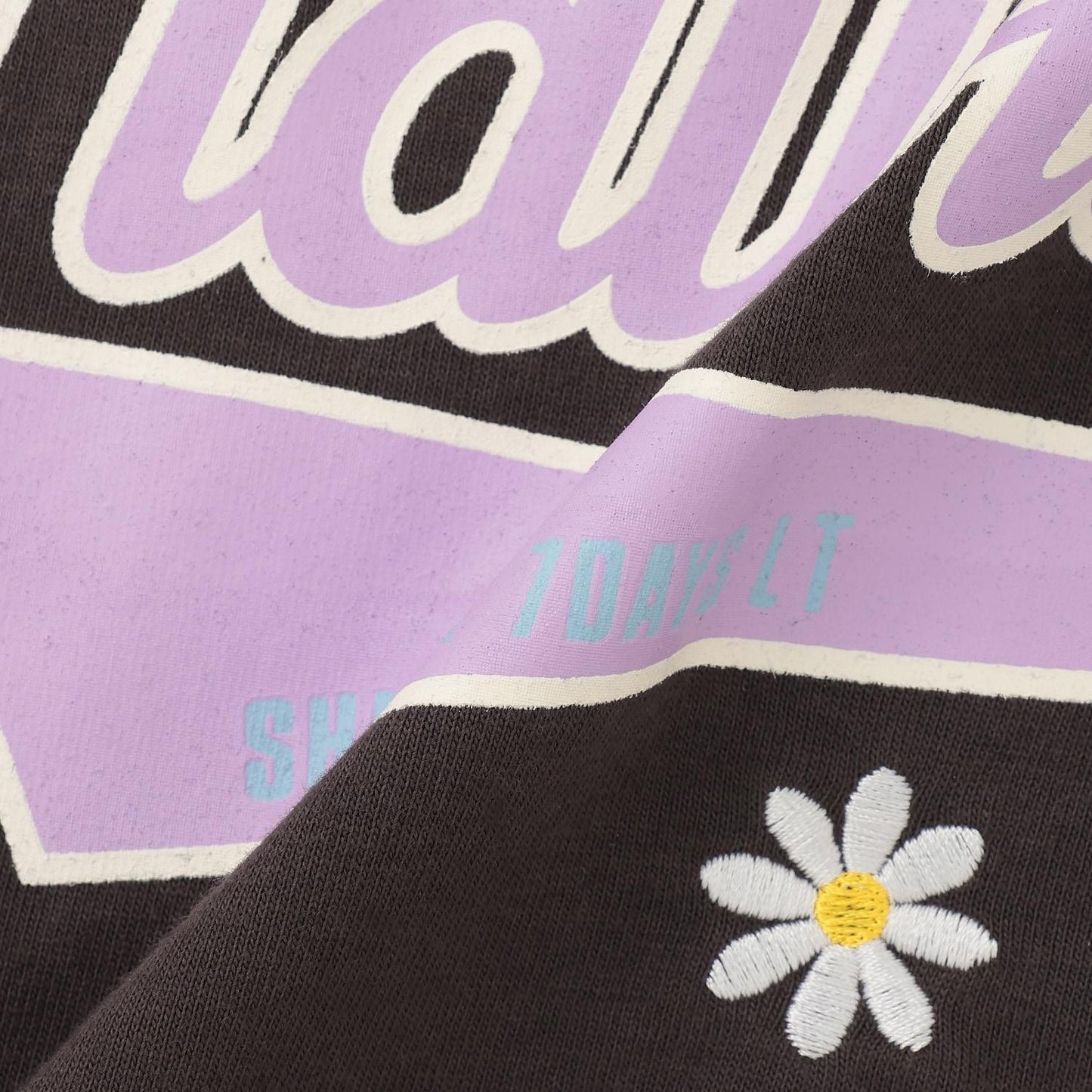 7days GOODPRICE logo花朵刺繡T恤