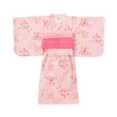 花火繡球花圖案 浴衣 附腰帶