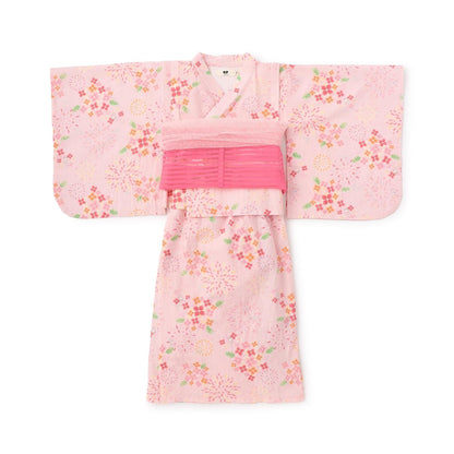花火繡球花圖案 浴衣 附腰帶