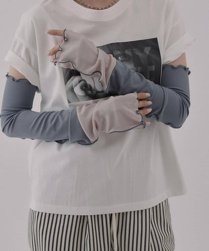 UV涼感拼色羅紋袖套 60cm