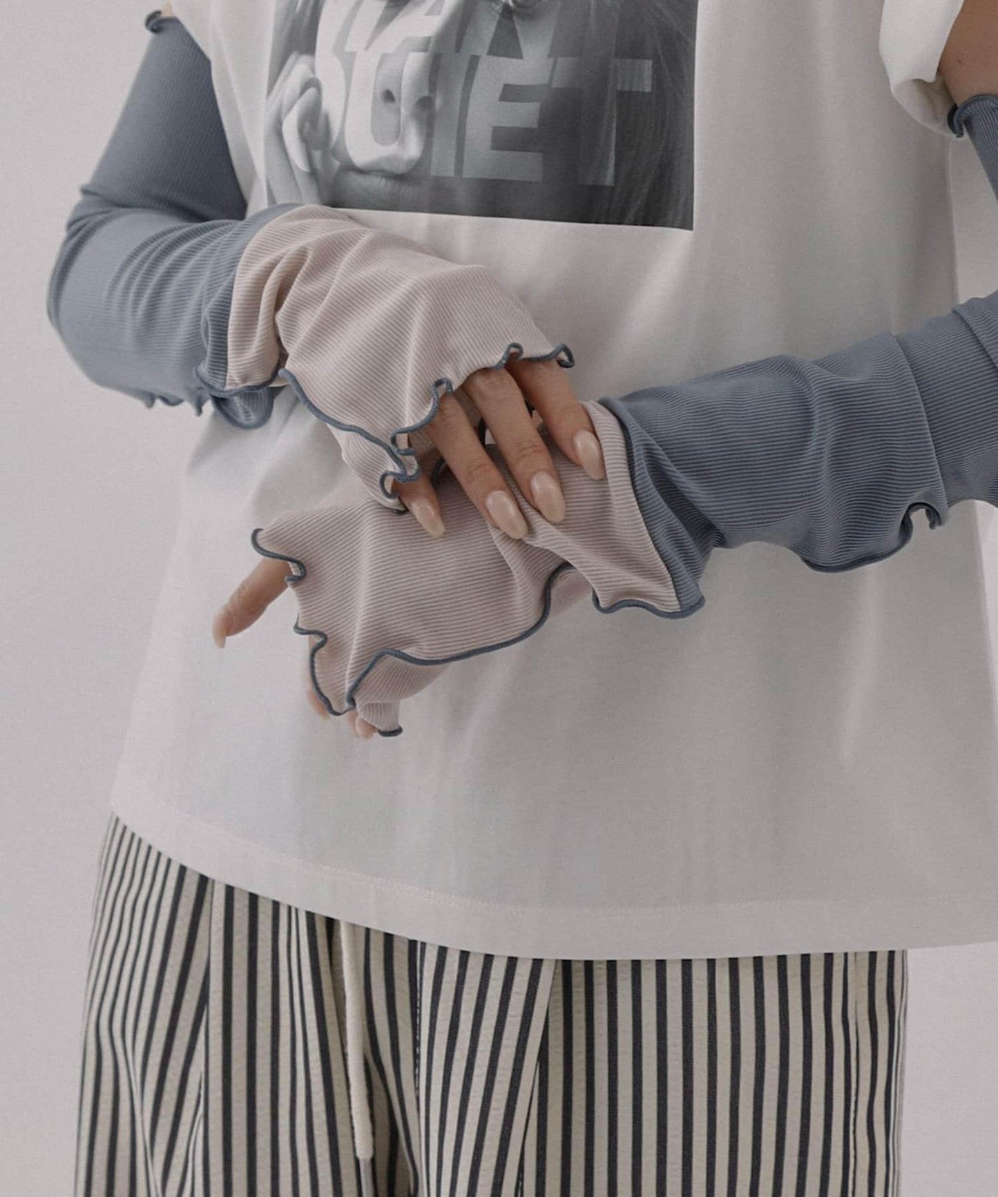 UV涼感拼色羅紋袖套 60cm