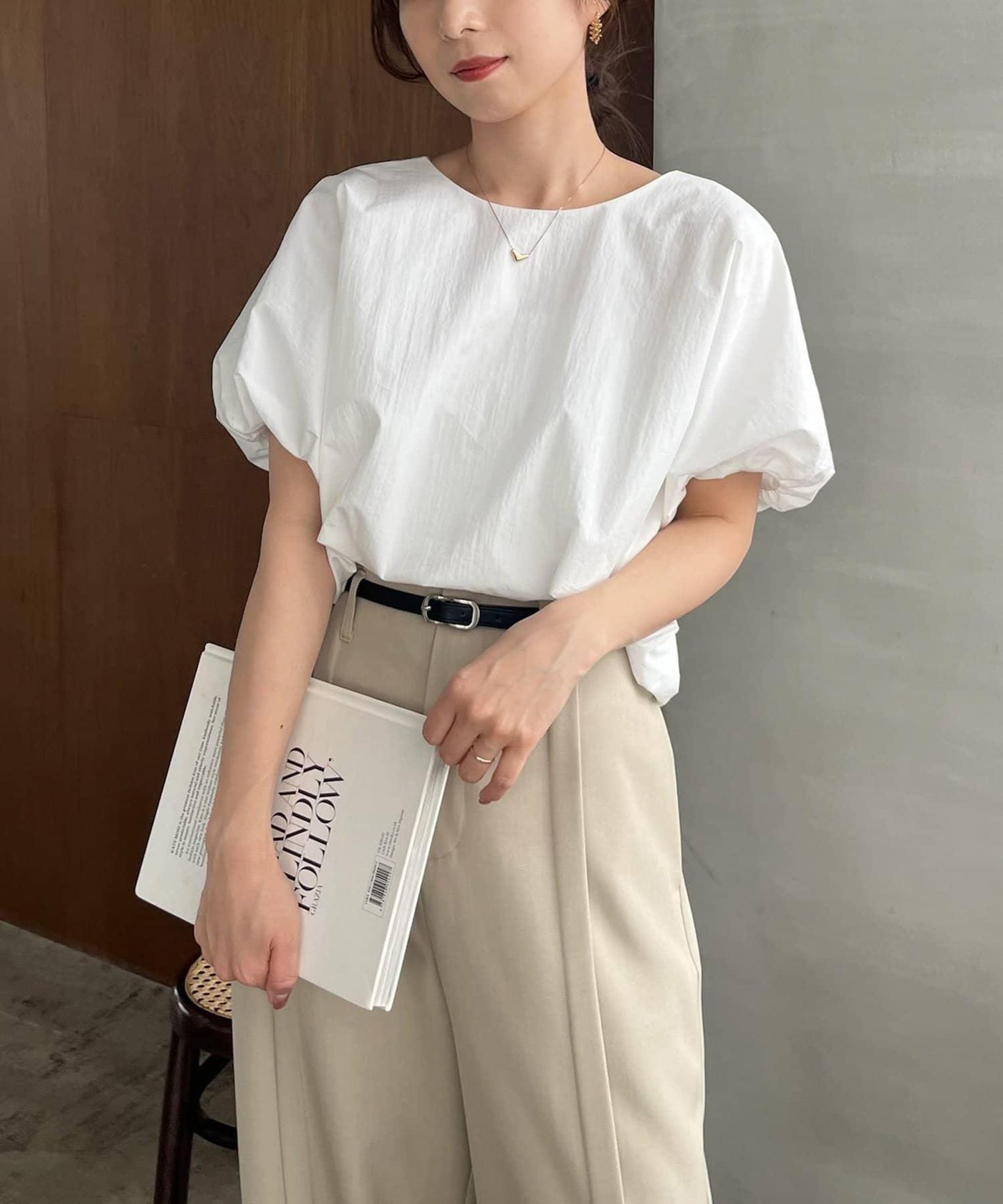泡泡袖 蝴蝶結 設計 女襯衫（新色粉色）