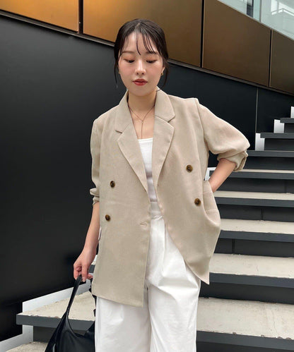 夏季可穿 透感雙排扣 夾克