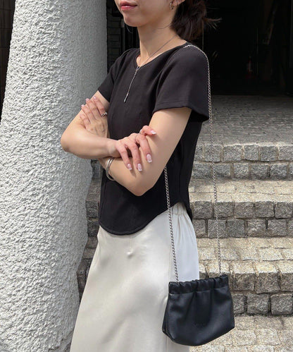 新色黃棕 緊身胸衣設計 T恤