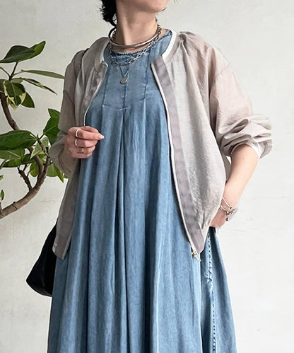 牛仔後拉鍊連衣裙