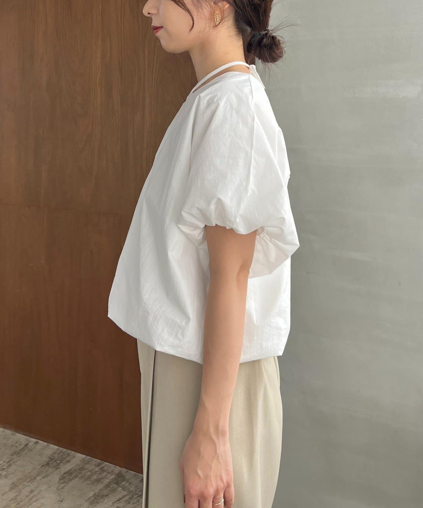 泡泡袖 蝴蝶結 設計 女襯衫（新色粉色）