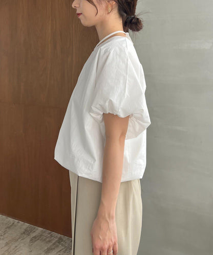 泡泡袖 蝴蝶結 設計 女襯衫（新色粉色）
