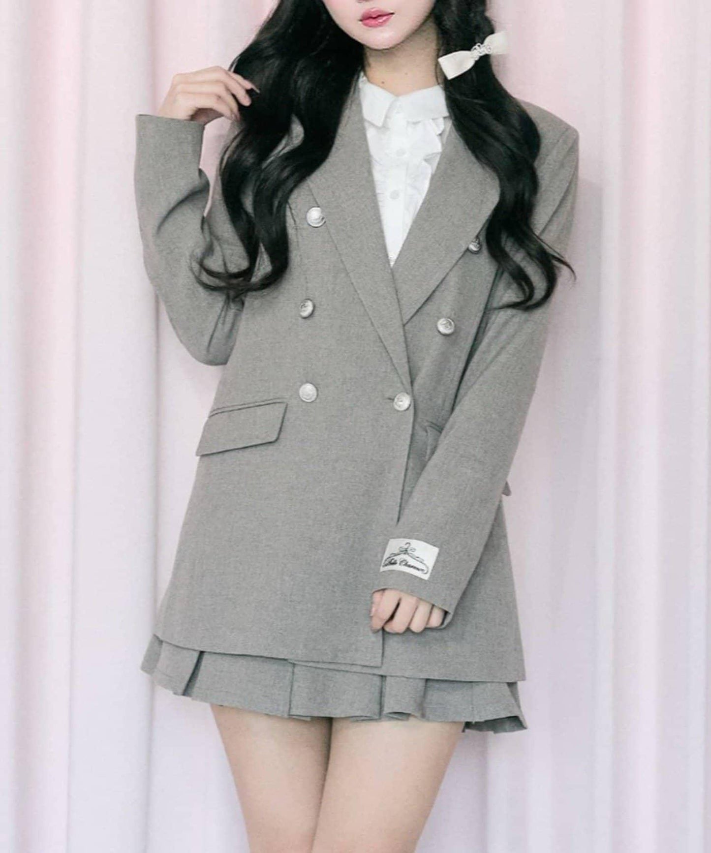 Belle Charme 側邊腰帶百褶半身裙