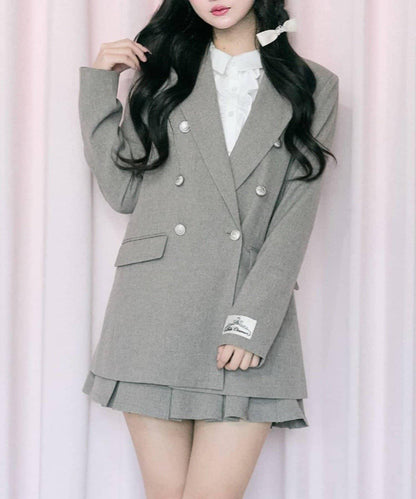 Belle Charme 側邊腰帶百褶半身裙