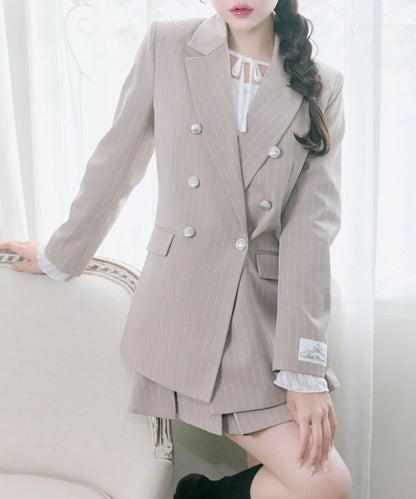 Belle Charme 側邊腰帶百褶半身裙