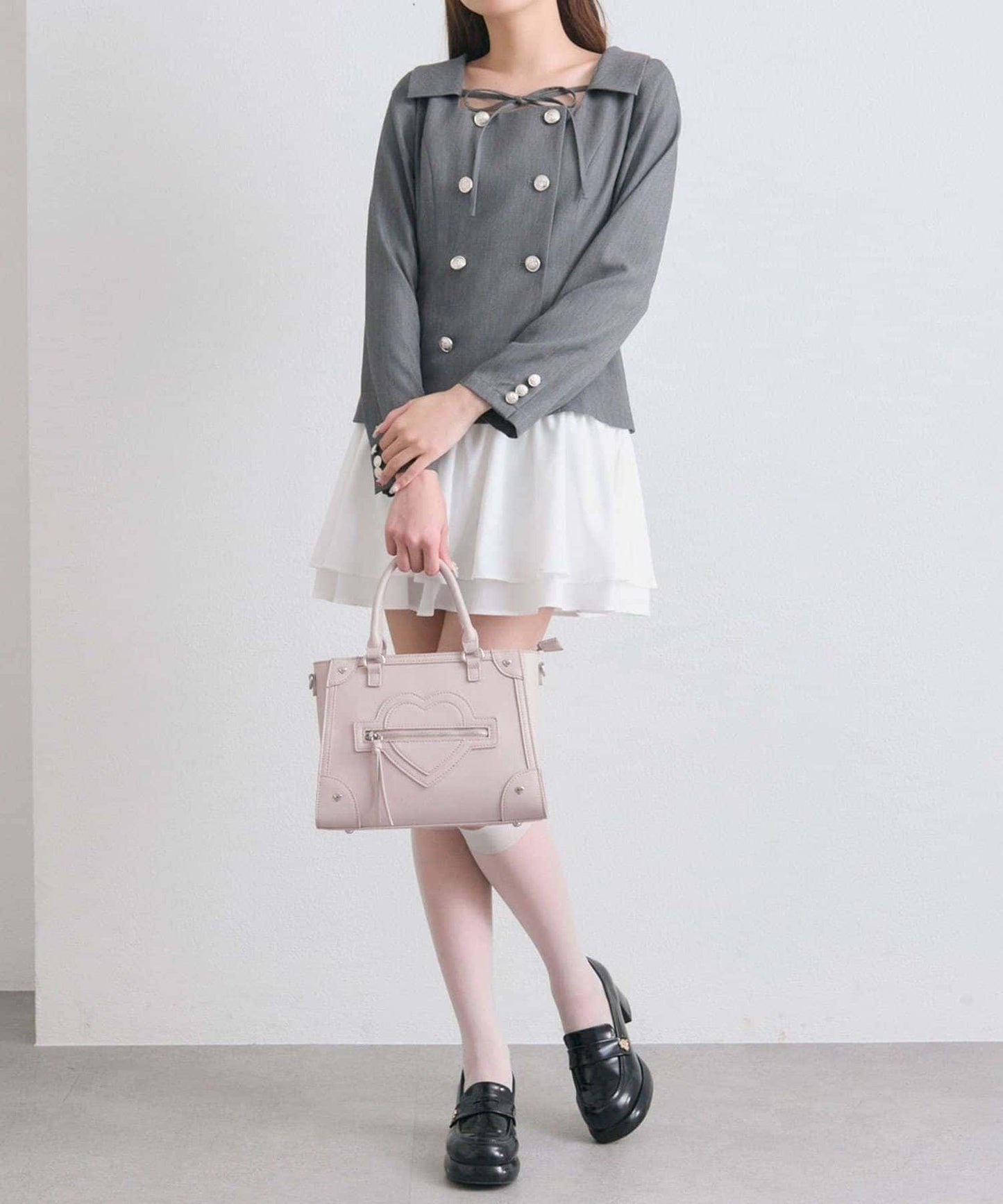 OLIVE des OLIVE 異材質拼接連衣裙