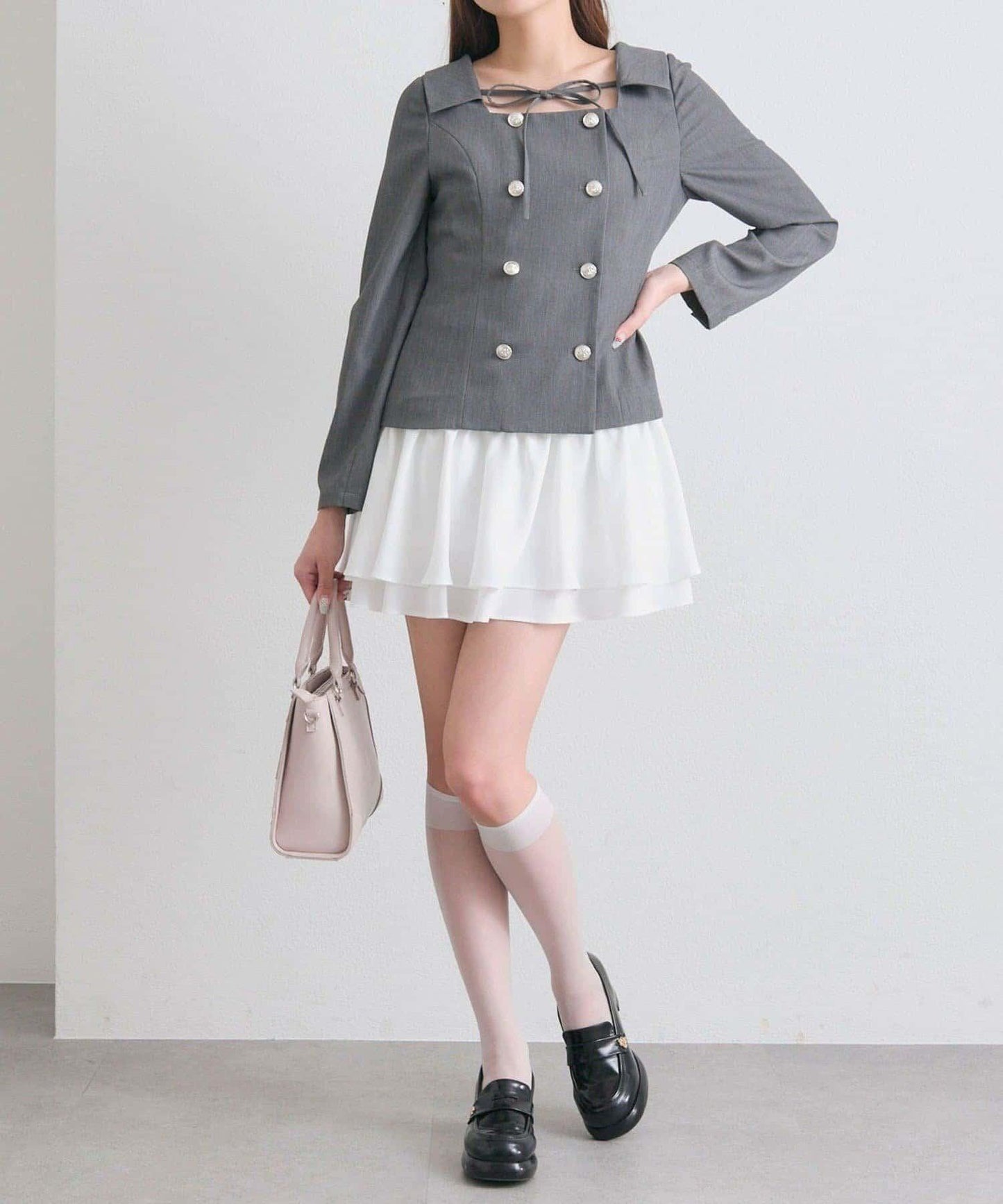 OLIVE des OLIVE 異材質拼接連衣裙