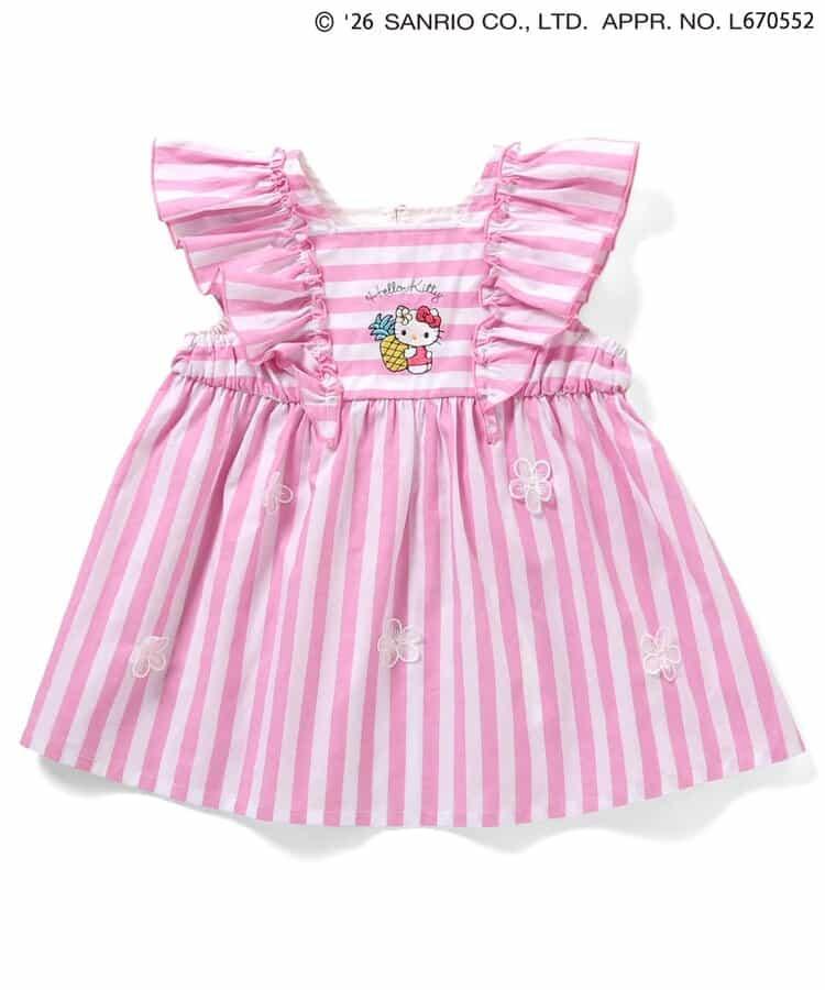 リンク サンリオキャラクターズ 花卉條紋圖案 寬鬆款 長款上衣（Tunic）
