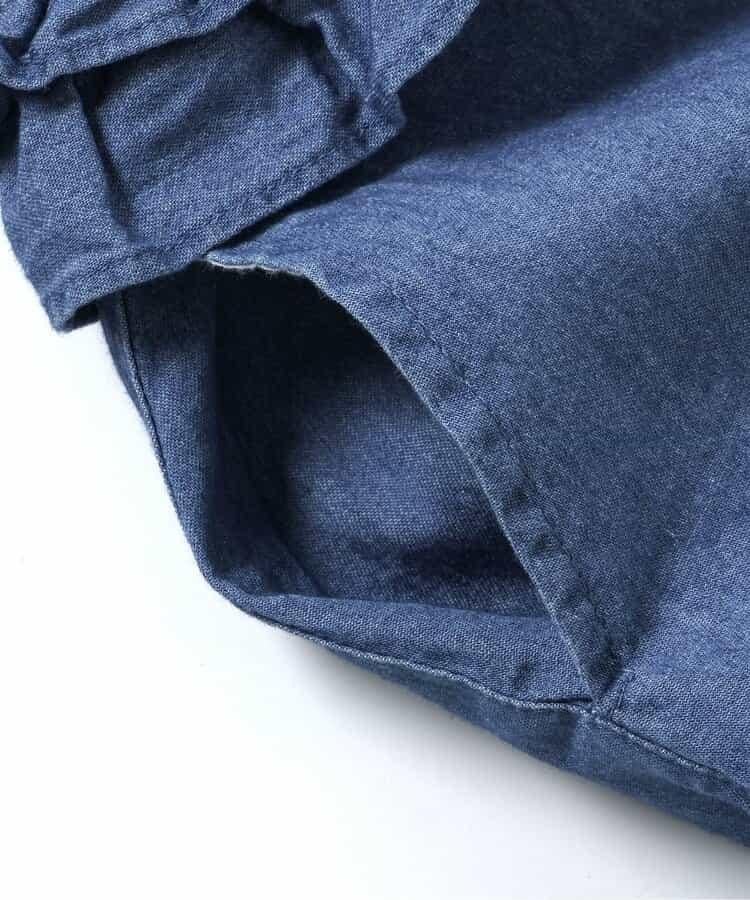 牛仔荷葉邊 長款罩衫